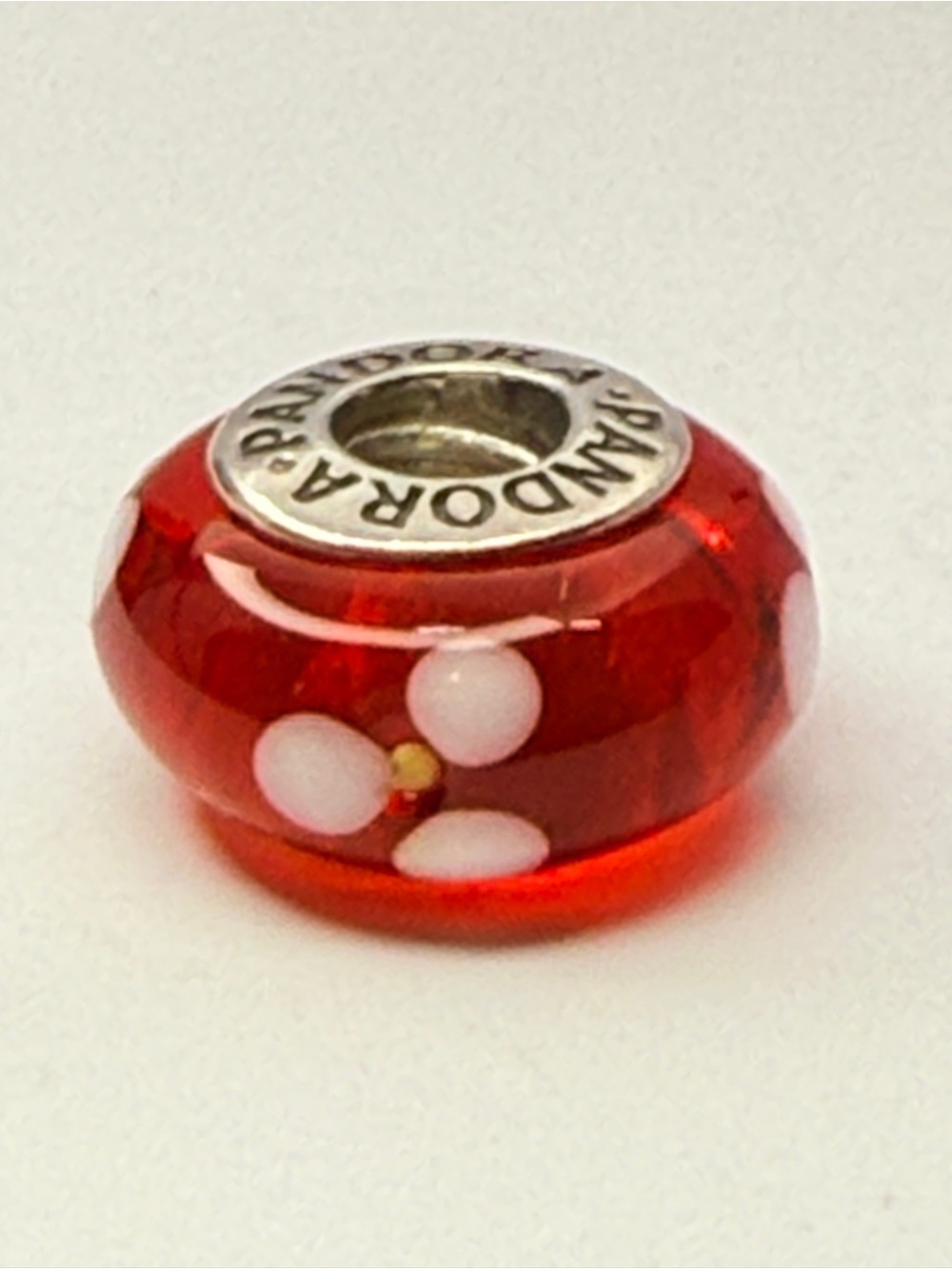 Pandora Red Flowers Murano Glass Charm 790622 925 ALE
